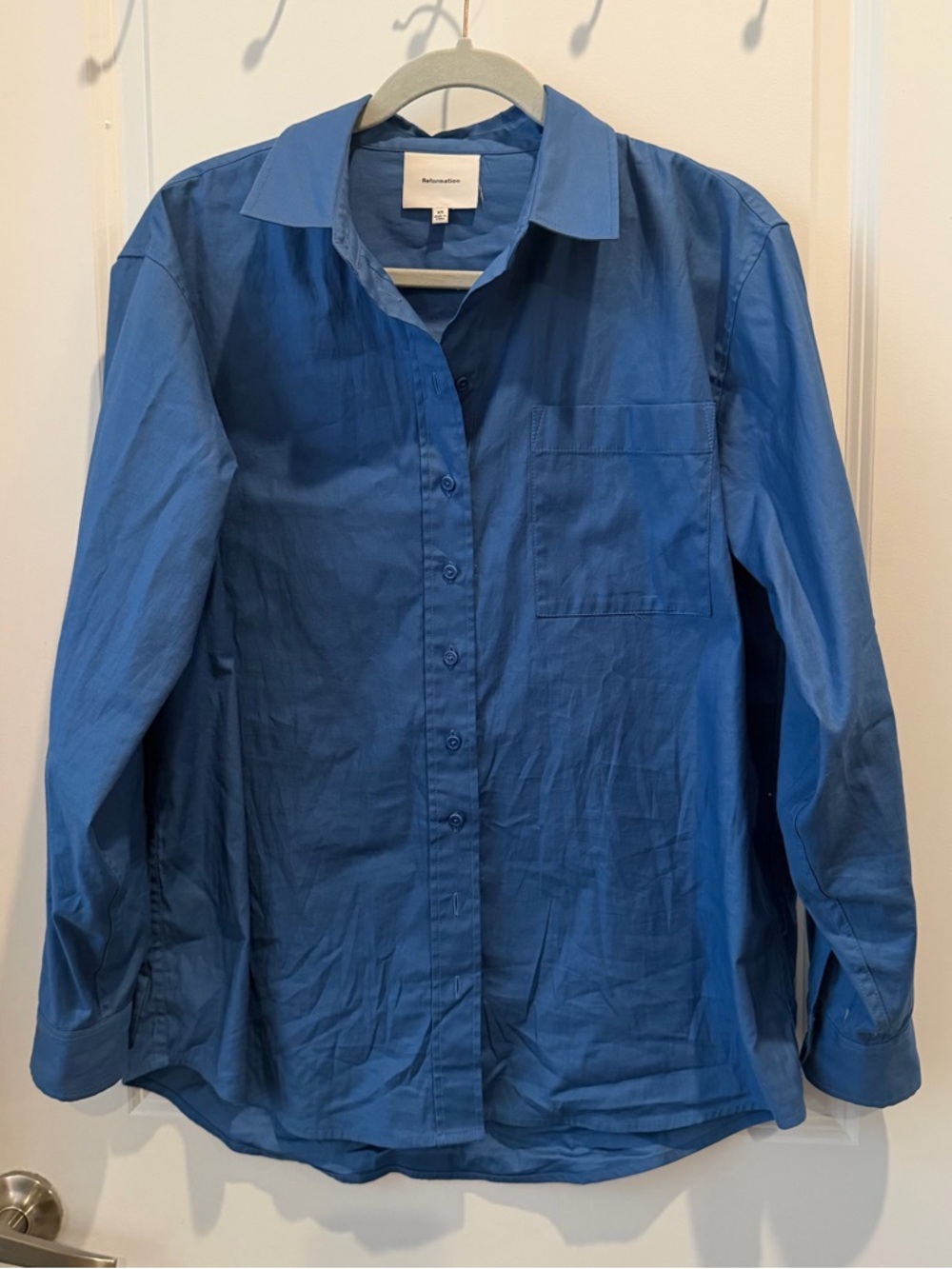 Reformation Blue Button-Down Shirt